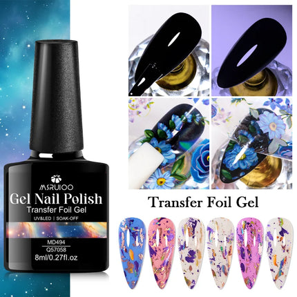 8ml Transfer Foil Gel Nail Polish Semi-Permanant Varnish For Adhesive Sticker Nail Glue Soak Off UV LED Gel Nail Art Decorations