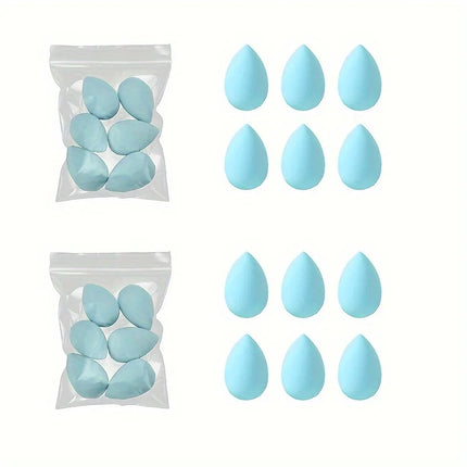 6/12PCS Mini Makeup Sponges Set - Latex-Free Dual Use for Foundation/Concealer Travel Size Hypoallergenic