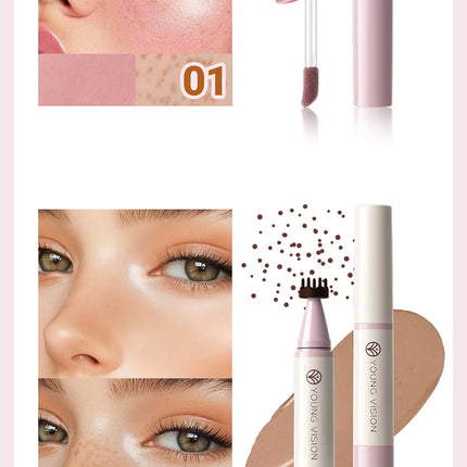 Double-headed Blush Freckle Stamp Pen Long-lasting Waterproof Natural Quick-drying Liquid Blusher French Freckle Makeup Tool