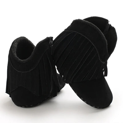 Fashionable Tassel Baby Boots Autumn Winter Casual Comfortable Shoes for Boys And Girls 0-18 Months Walking Shoes