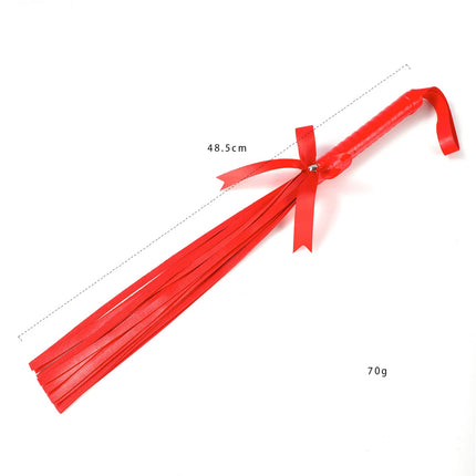 4 Colors Fetish PU Leather Bow Whip Flogger Handle Spanking Paddle Flirting BDSM Adult Game Erotic Sex Toys for Women Couples