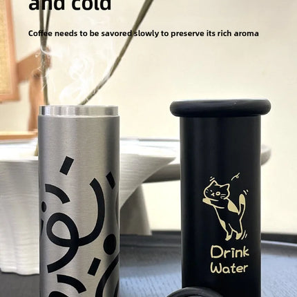 316 Stainless Steel Insulated Cup Cute Mushroom Lid Slim Portable Mug with Adorable Prints Wide Mouth Water Coffee Cup