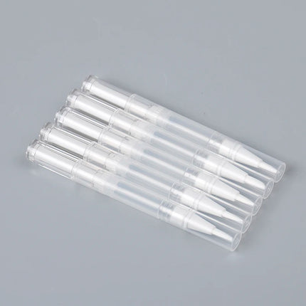 5Pcs Transparent Twist Nail Twist Pens Empty Transparent Nail Oil Pen With Brush Cosmetic Container Pen Lip Gloss Tubes