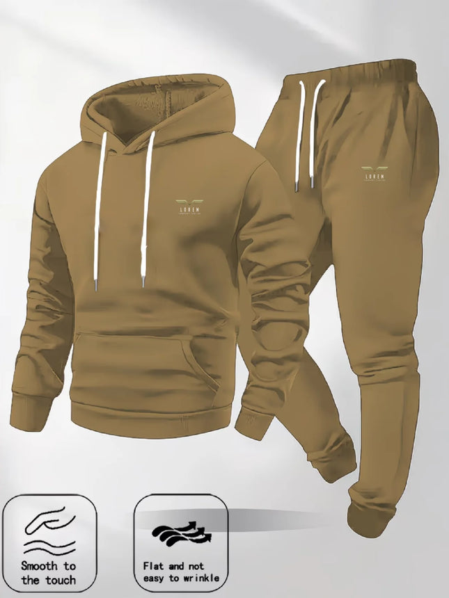Men's Casual Sport Hoodie And Long Sweatpants Two-Piece Set Perfect for Outdoor Sports And Leisurely Strolls
