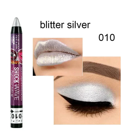 36 Color Eye Shadow Pen Waterproof 2 In 1 Not Smudge Eye Shadow Stick Lip Makeup Pen Glitter Shimmer Long-lasting Eye Shadow Pen