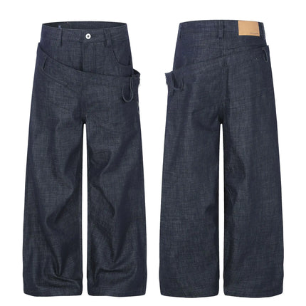 Irregular Fashion Design Baggy Jeans Men Women Streetwear Hip Hop Loose Casual Wide Leg Denim Jeans Pants Trousers