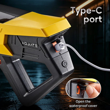 New Outdoor Battle Shooting Fully Automatic Electric Water Gun Toy Pool Grass High Pressure Electric Water Gun with Light Gift