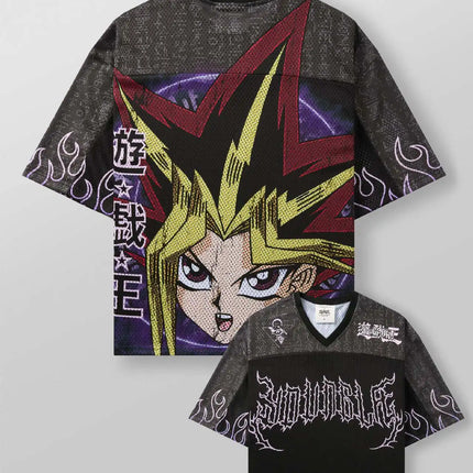 YA Trendy Brand oversized t-shirt Street leisure quick drying Breathable Large Mesh shirt animation graphic tee Short Sleeve to