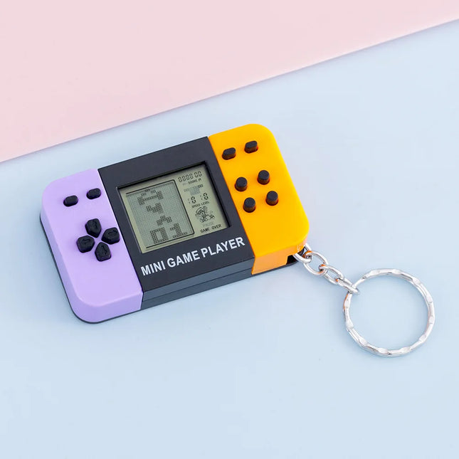Handheld electronic game console handheld toy classic nostalgic Tetris game keychain small pendant