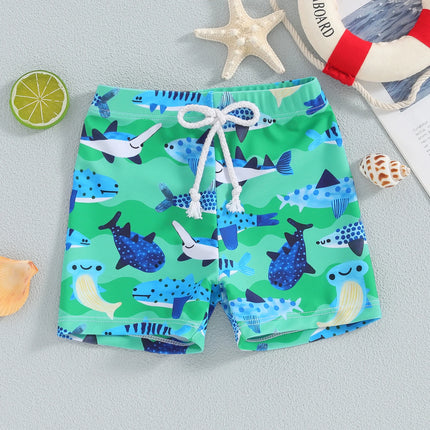 Kids Baby Boys Swim Trunks Novelty Shark Print Elastic Waist Swim Shorts Children Boys Bathing Suit Swimsuit Bottoms Swimwear