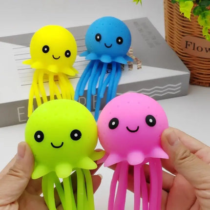 Children's Sensory Floating Water Squeeze Bath Octopus Stress Relief Toy, Suitable For Summer Swimming Pool And Bath Play