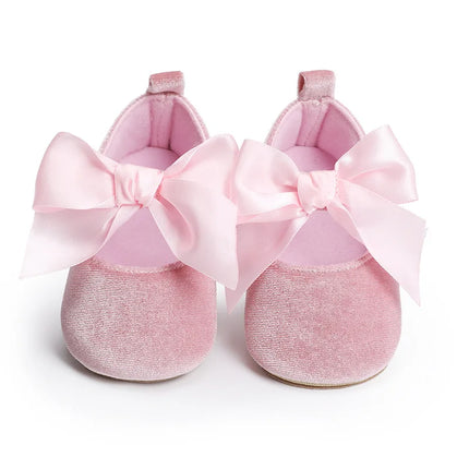 Spring and Autumn Baby Butterfly Knot Fashion Fluffy Princess Shoes 0-1 Year Old Baby Shoes Sneakers