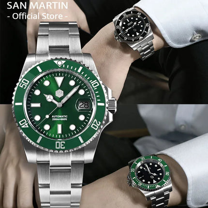 San Martin Upgraded Version 40mm Water Ghost Diver Watch Men Luxury Automatic Mechanical Watches Sapphire Waterproof 200m SN0017