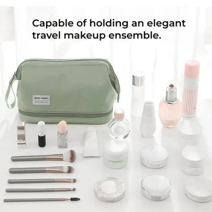 Women Travel Waterproof Cosmetic Storage Bag Lady Large-capacity Double-Zip Makeup Toiletry Bag Portable MakeUp Organizer Case