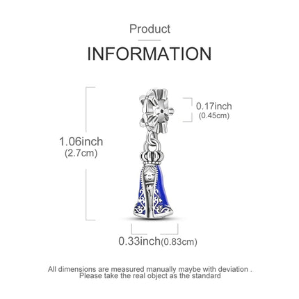 925 Sterling Silver Virgin Goddess Blessing Dangle Prayer Angel Pendant Charms Fit Original Necklace Bracelet DIY For Women Gift