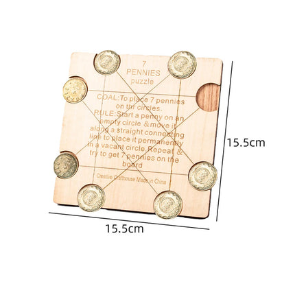 Penny Coin Puzzle Challenging Brain Teaser Puzzles Adults Kids Logic And Strategy Games IQ Test Toys Unique Educational Gifts