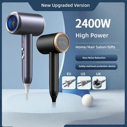New 2400w High-Speed Hair Dryer With High Wind Power And 9-Second Quick Drying, Silent Hair Salon, Household Hair Dryer EU/US/UK