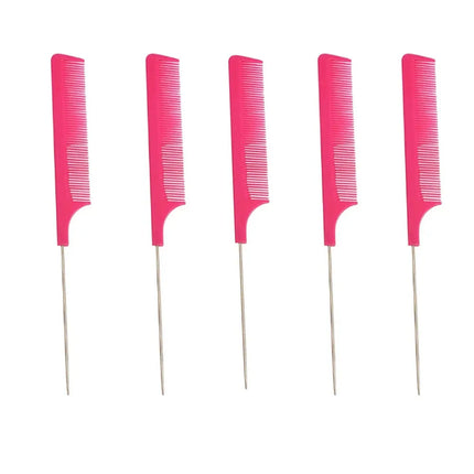 Professional Hair Tail Combs Stainless Steel Salon Cut Styling Comb Spiked Hair Care Styling Tools Barber Accessories Fine Teeth