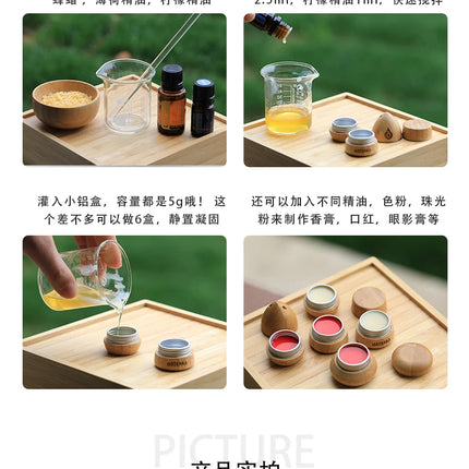 New 5g Natural Bamboo Jar With Aluminum Tank Empty Eye Cream Jar Balm And Lipstick Cosmetic Container Mini Jar Portable Packing