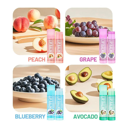 24 Pcs Fruit Flavor Lip Balm Set, Moisturizing Lip Care For Dry Chapped Lips, Nourishing Lipstick For Daily Use