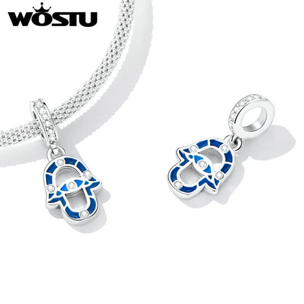 WOSTU Family Heart Charm High heels Mirror Makeup Pendant Bee Boy & Girl Charm Dreamcatcher Beads Jewelry Making Copper Zircon