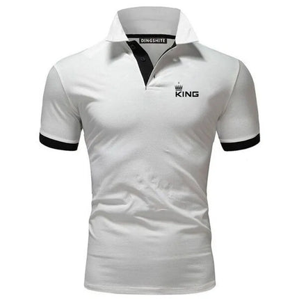 Summer new fashionable men's contrasting polo shirt, breathable short-sleeved casual men's lapel top