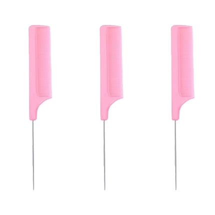 Professional Hair Tail Combs Stainless Steel Salon Cut Styling Comb Spiked Hair Care Styling Tools Barber Accessories Fine Teeth
