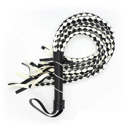 Durable Woven Pattern Leather Whip Bdsm Bondage Restraints Adult Games Sex Toys For Couples Flirting Erotic Products Party Props