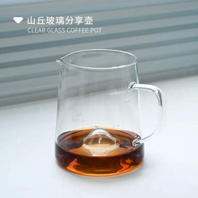 Thickened Heat-resistant Glass Hand Brew Coffee Pot,Borosilicate Handle Mug with Scale,600ml Transparent Milk Cup