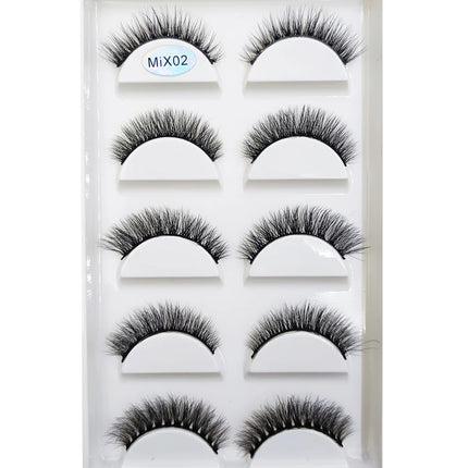 New 5 Pairs Natural 3D False Eyelashes Makeup Mink Eyelash Fake Eye Lashes Faux Cils Make Up Beauty Maquillaje Tools H13 Cat