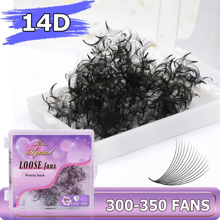 AGUUD 3D-20D Loose Fans Lash Mixed Length Sharp Pointy Stem Promade Volume Fans Eyelash Extension Thin Base Russian Volume Cilio