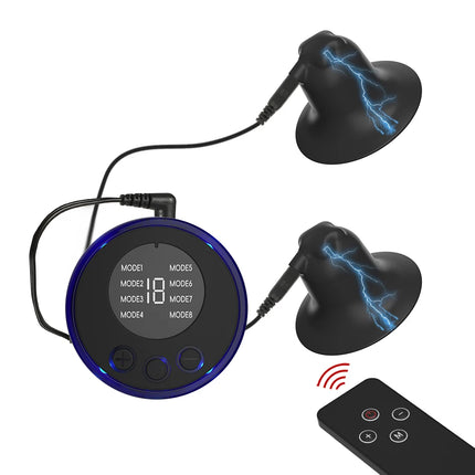 Electric Shock Nipple Suction Cup Breast Clitoris Sucker Erotic Nipple Clamps Pump Adult Game Breast-fed Sex Toys for Women Men