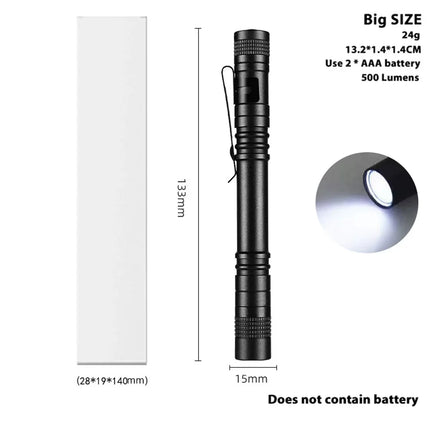 1PC Pen Doctor LED Flashlight Mini 9/13cm Portable White Light Dentist Nurse Torch Camping Hiking Adventure Out Flashlights