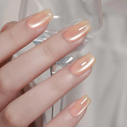 7.5ML Amber Moonlight Cat Magnetic Gel High Glossy Luxury Coffee Series Cat Eye Gel Soak Off UV Semi-Permanent Nail Art Varnish