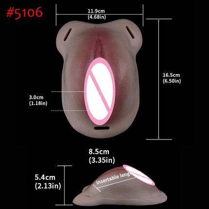 FAAK Strapon Thick Insertable Fake Vagina Clitoris Pads Male to Female Transgender Silicone Male Hiding Underwear Panty Pads