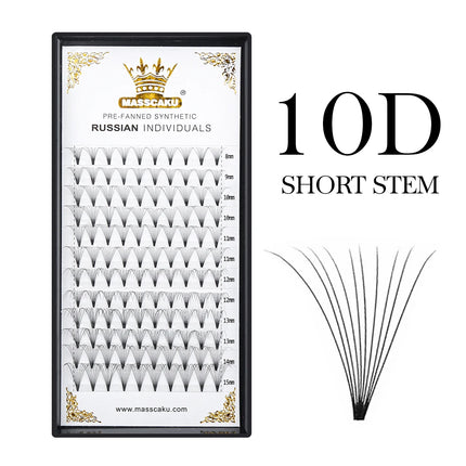 MASSCAKU Lashes Premade Wide Fans 3d/4d/5d/6d/10d/20d Short Stem Russian Volume Professional Eyelash Extensions Faux Mink