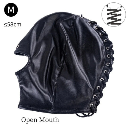 Adult Bold Open Cup Jumpsuit Sex Toy Kits with Unisex Forced Restraint Hood Mask for Couple Muscle Recovery Erotic Lingerie