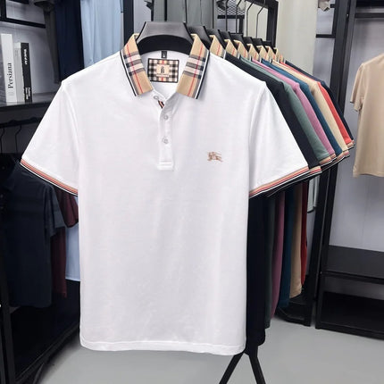 Designer Brand Men's Short-Sleeve Polo Shirt, New Embroidery, Silky Cotton, Breathable, Summer, Korean Fashion Casual Paul T-shirt