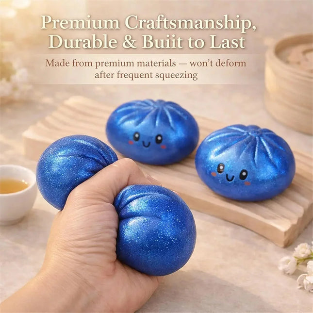Super Soft Bun Squishy Toy, Glitter Powder Bun Slow Rebound Stress Relief Ball, Stress Relief Squeeze Toy for Kids & Adults