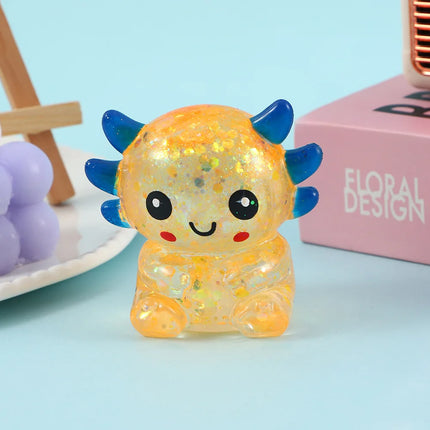 Axolotl Stress Balls Squishy Sensory Fidget Toys Stress Relief Malt Sugar Ball Cute Animal Squeeze Toys for Kids Birthday Gift
