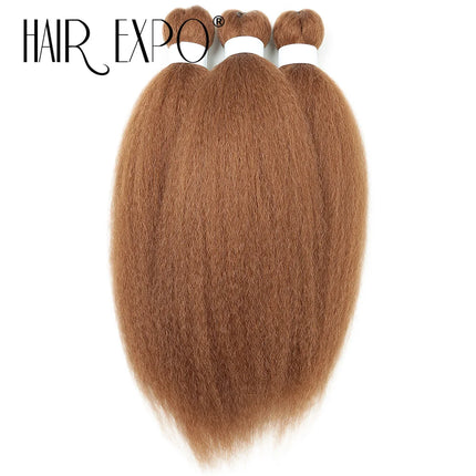 3PCS Vixen Bundles Crochet Hair 26Inch Synthetic Pre-stretched Braids Hair Extensions Kanekalon Yaki Straight Pony Hair Bundles