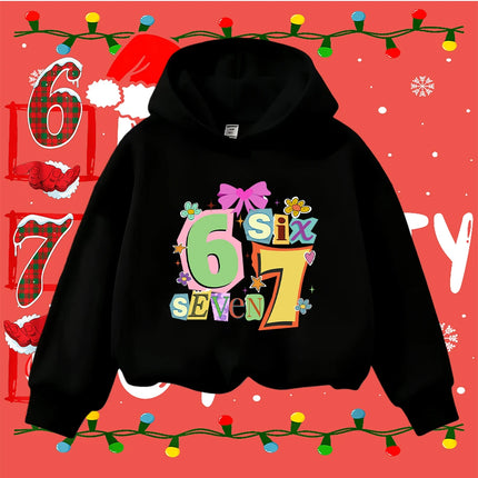 Kids Christmas Sweatshirt 6 7 Number Print Toddler Boys Girls Long Sleeve Pullover Casual Winter Clothes for 6-7 Years Old