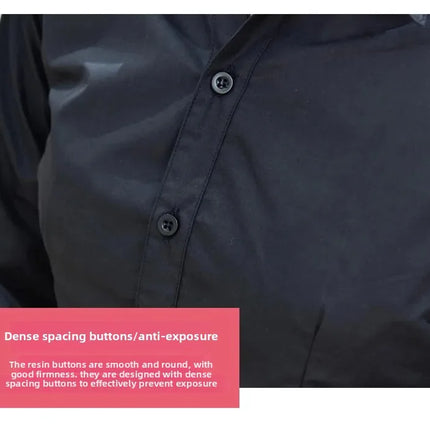 Black Long Sleeve Women's Shirt Professional Formal V-neck Workwear Slim Fit Cotton Work Uniform Button-up Casual Shirt