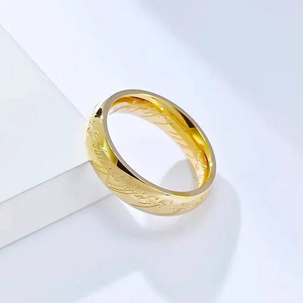 Language Carving Not Fade Rings for Unisex Fashion Minimalist Accessories Titanium Steel Jewelry