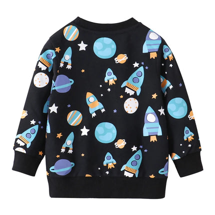 Little maven Kids Clothes Children's Clothing Baby Boys Spring New Autumn Cartoon Space Rocket Infants Sweatshirts