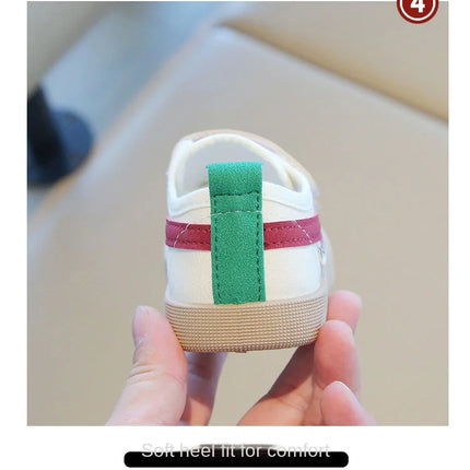 Spring and Autumn 2024 New Korean version of indoor girls canvas shoes soft-soled children's baby toddler shoes children's shoes