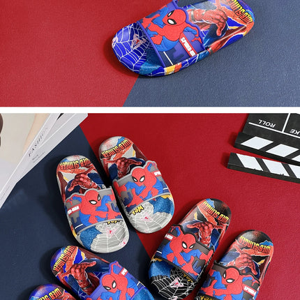 Cartoon Anime Children's Toddler Slippers Superhero Pattern Open Toe Sandals For Boys And Girls Slides