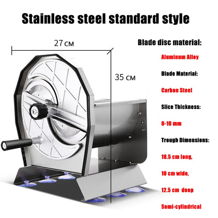 Manual Home Stainless Slicer Commercial Ultrathin Chip Machine Fruit Cutting Machine Lemon Slicer Kitchen Sausage Cabbage Slicer