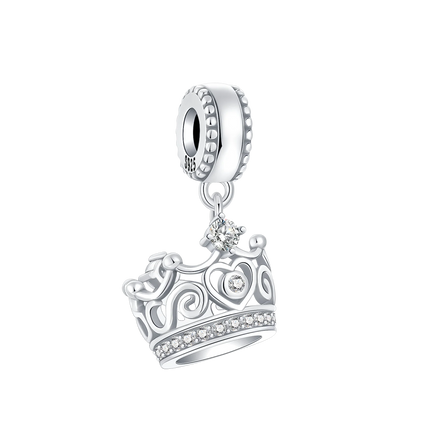 Crown Charms Skull Bead Original 925 Sterling Silver Inlaid Zirconium Pendants Fit Bracelet Necklace Jewelry Lover Gift