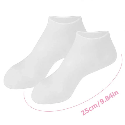 2 Pack Moisturizing Silicone Gel Socks for Dry Cracked Feet Nourishing Skin Lubricating Foot Care Massage Socks Manicure Tools